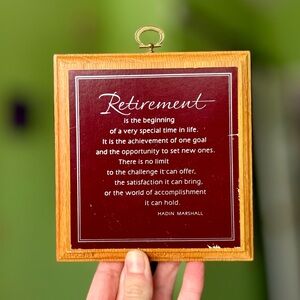 VTG Retirement Wooden Positive Life Plaque Wall Decor Art